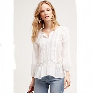 Anthropologie Tiny Brand White Lace Blouse